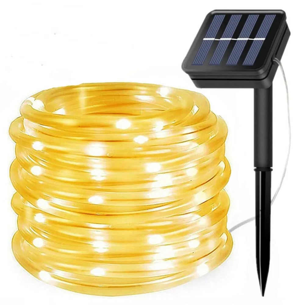 

CN 50/100 Solar Powered Rope Tube String Lights Outdoor Waterproof Fairy Lights Garden Garland For Christmas Yard Decoration