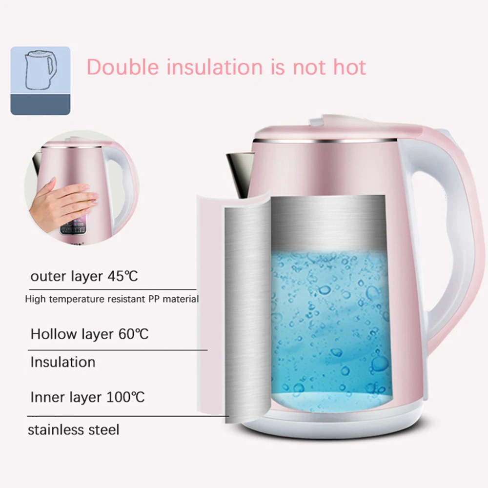Электрический чайник с горячей изоляцией быстрый бойлер для дома путешествий
