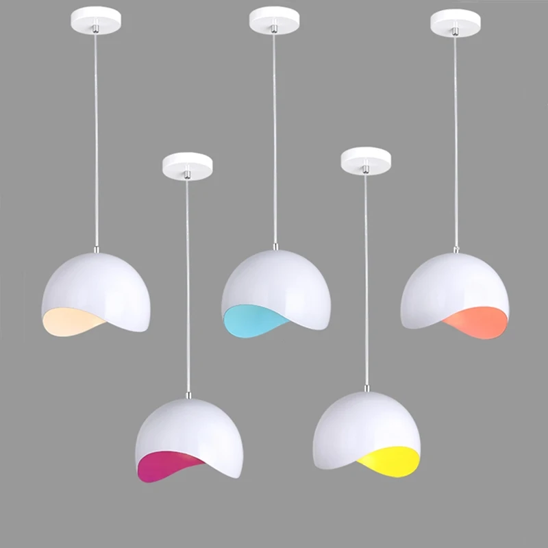 Комнатная современная цветная металлическая Подвесная лампа светодиодный