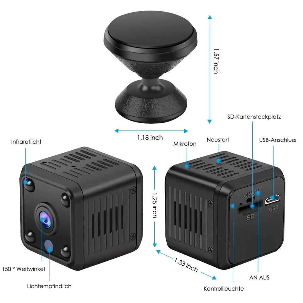 Мини-камера видеонаблюдения Wi-Fi HD 1080P ночное видение | Безопасность и защита