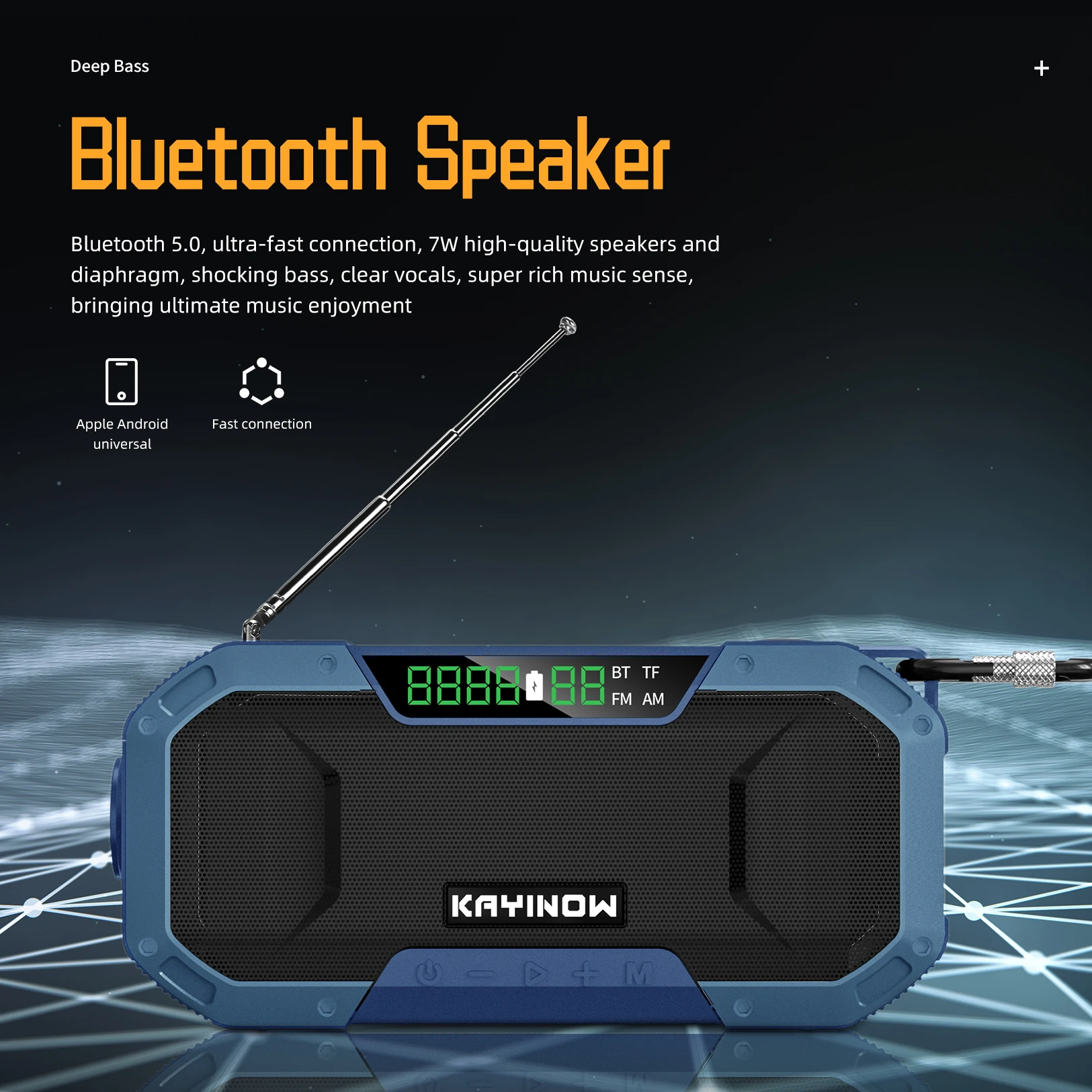 2021 multifunctional portable bluetooth speaker hand crank solar radio amfm radios led flashlight and 5000mah power bank w sos free global shipping