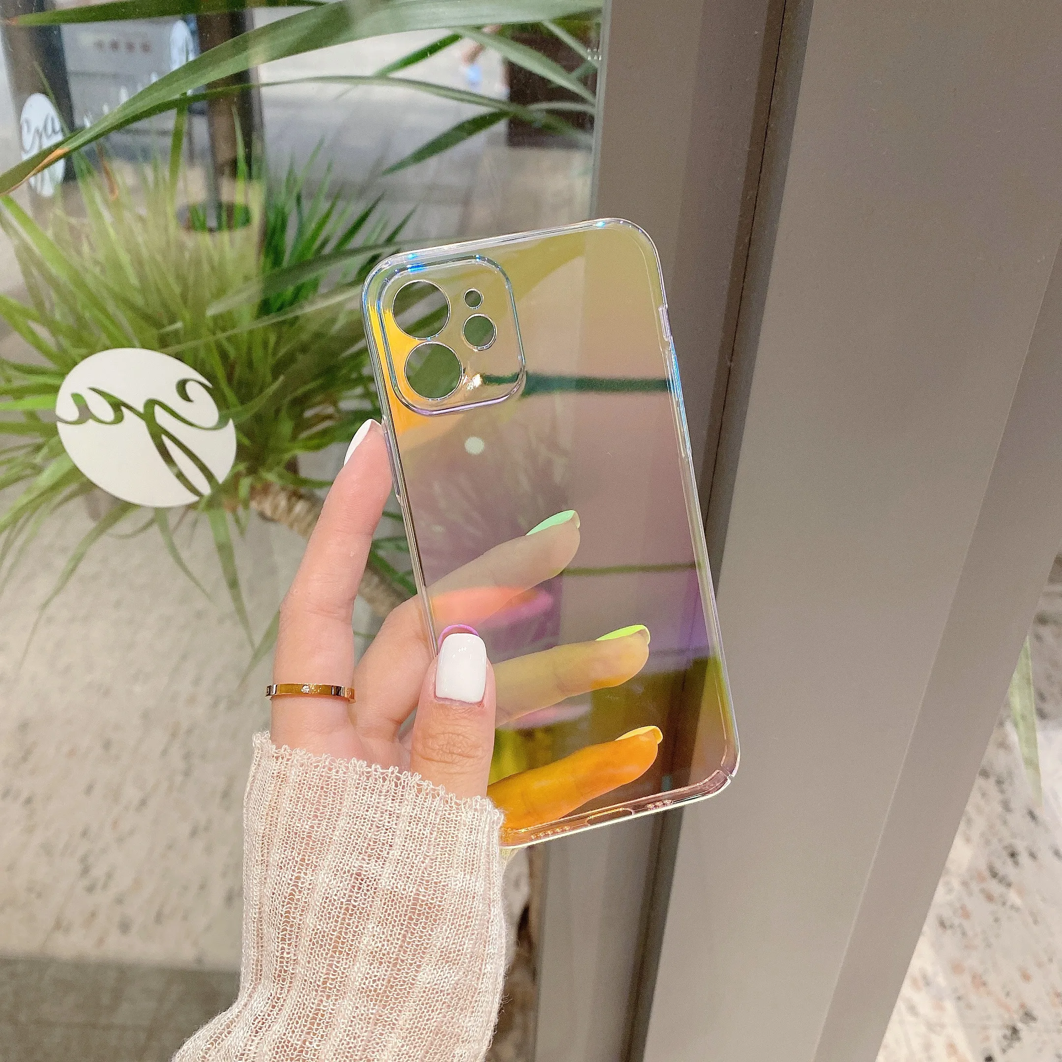 

Fashion Chameleon Phone Case For Iphone 12 Pro 11 Promax XS XR Light Luxury Transparent Trendy Style IMD Material Street Trend