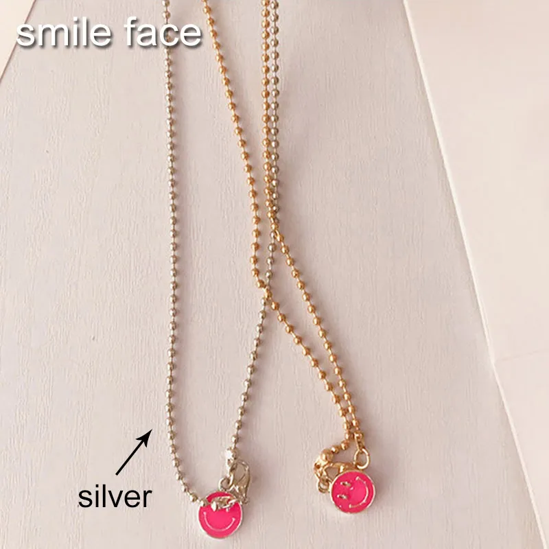 smile face silver Винтажные цепочки для солнцезащитных очков, женские и мужские жемчужные цепочки для очков из нержавеющей стали, ремешок на шею, цепочка для очков с бусинами для чтения - Цвет: smile face silver