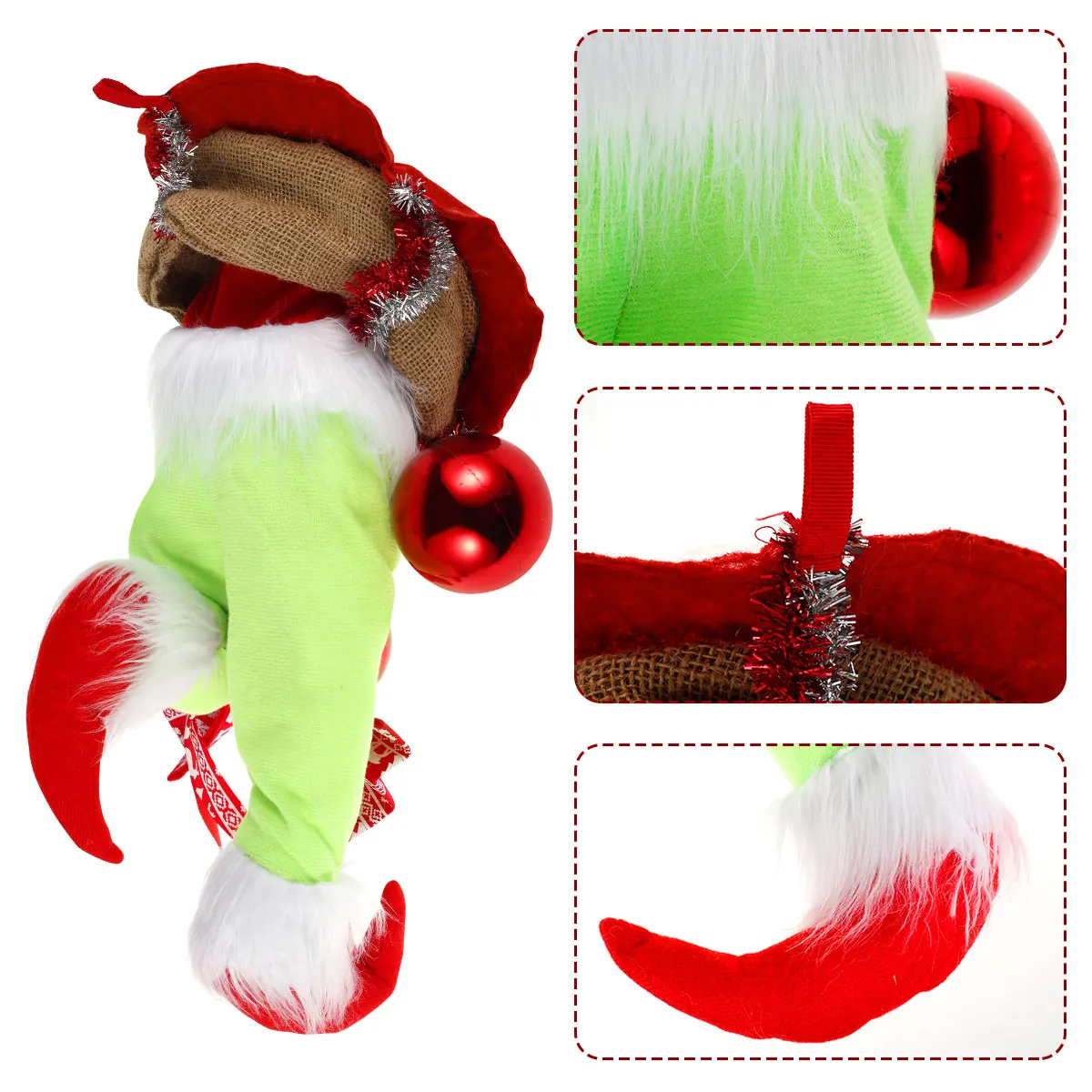 

Рождественский венок Grinch, венок с вором, украшение для улицы и дома, креативное украшение, настенный венок для входной двери, Лидер продаж 2022