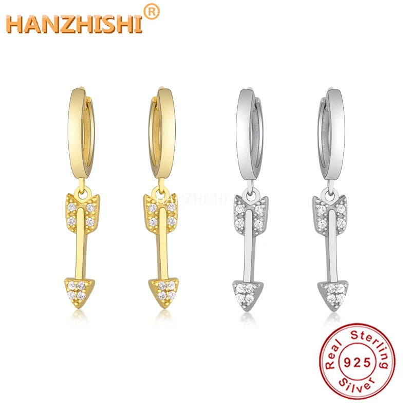 Новое поступление 100% Серебро 925 пробы стрела с прозрачными фианитами висячие