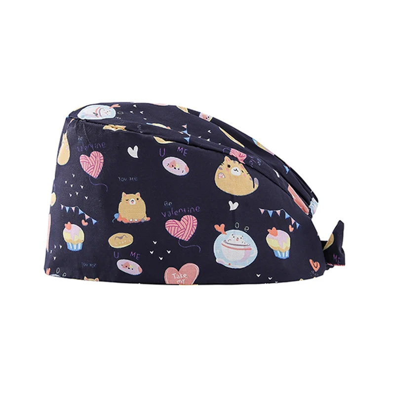 

23 Styles Unisex Surgical Hat Scrub Cap Doctor Nurse Hat Printing Floral Stylish Cotton Beauty Cap Medical Work Beauty Supply