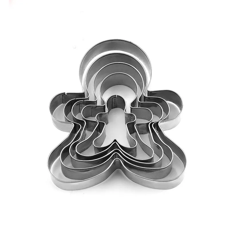 Christmas Cookie Cutter Tools Stainless Steel Gingerbread Men Shaped Holiday Biscuit Mold Kitchen Cake Decorating Tool L |
