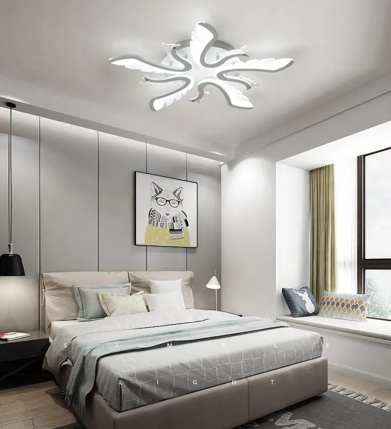 HAIXIANG светодиодный акриловый потолочный светильник для спальни Rmote с