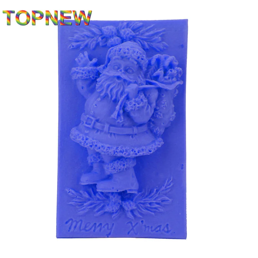 Санта-Клаус силиконовые 3D формы для торта антипригарные сахарные Желе помадные