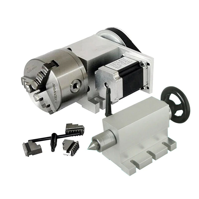 K11-100mm 3-кулачковый патрон CNC 4-я ось aixs/Вращающаяся + ЧПУ делительная головка задней