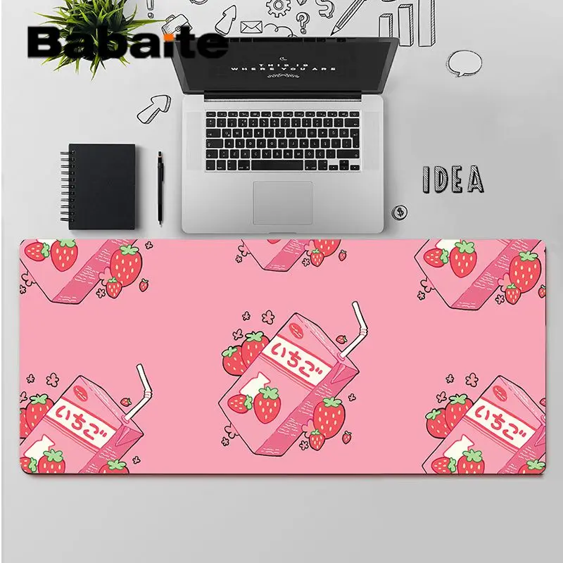 babaite kawaii japanese strawberry milk customized laptop gaming mouse pad free shipping large mouse pad keyboards mat free global shipping
