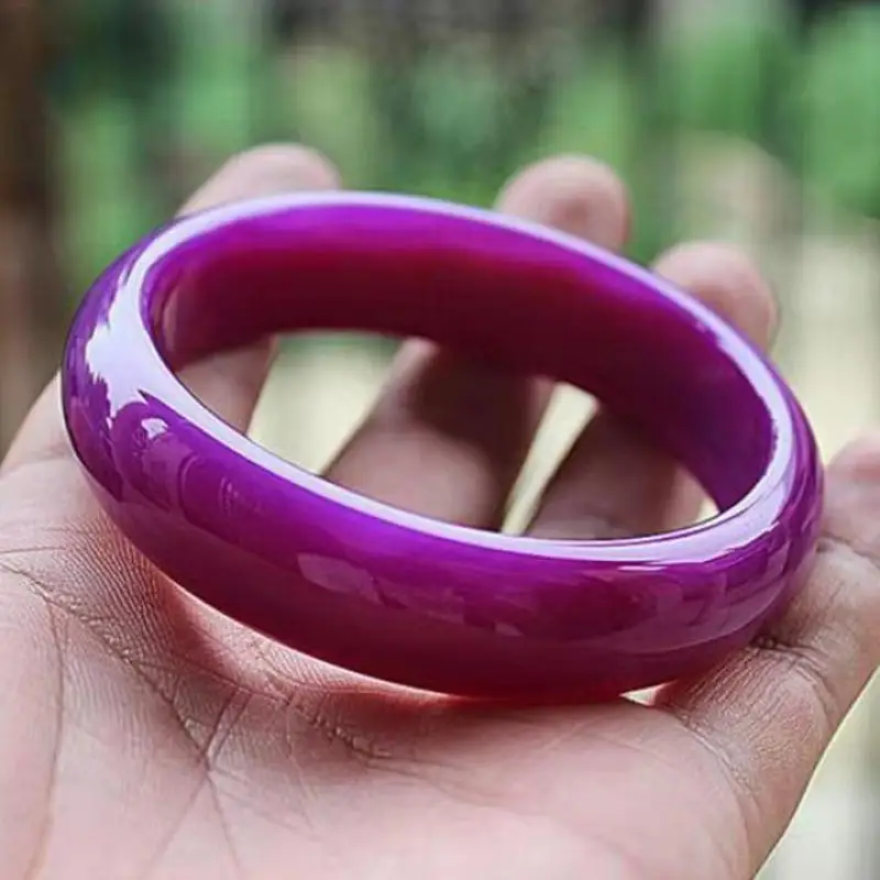 

Purple Natural Genuine Jade Bracelet Bangles Hand-carved Jade Accessorie Jewelry Lucky Amulet Gifts For Women And Men