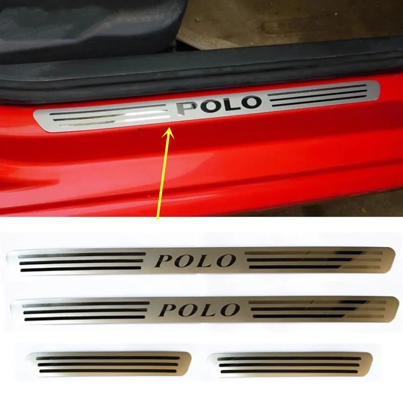 

Защитная Накладка на порог из нержавеющей стали для Volkswagen Polo 2010-2013, приветственная педаль, защита от царапин, автомобильные аксессуары