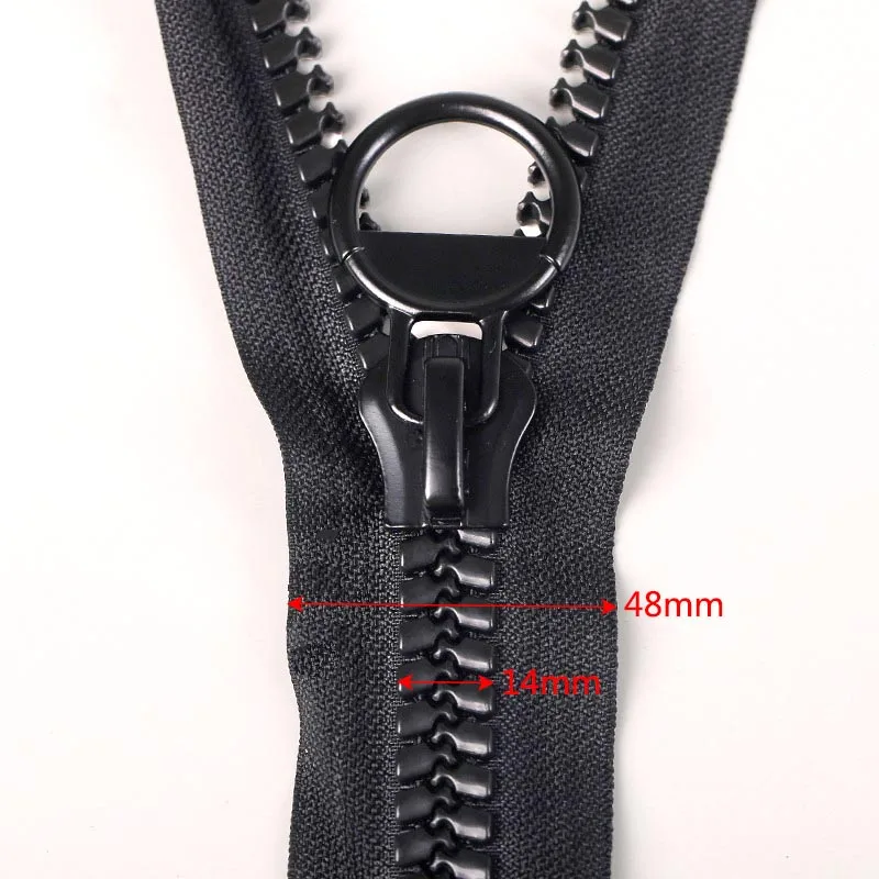 Meetee 20 # Экстра большой смоляной молнии черный один открытый/двойной открытый для