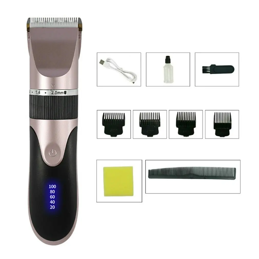 

Hair Trimmer Digital USB Rechargeable Hair Clipper For Men Haircut Ceramic Blade Razor Hair Cutter Barber Machine