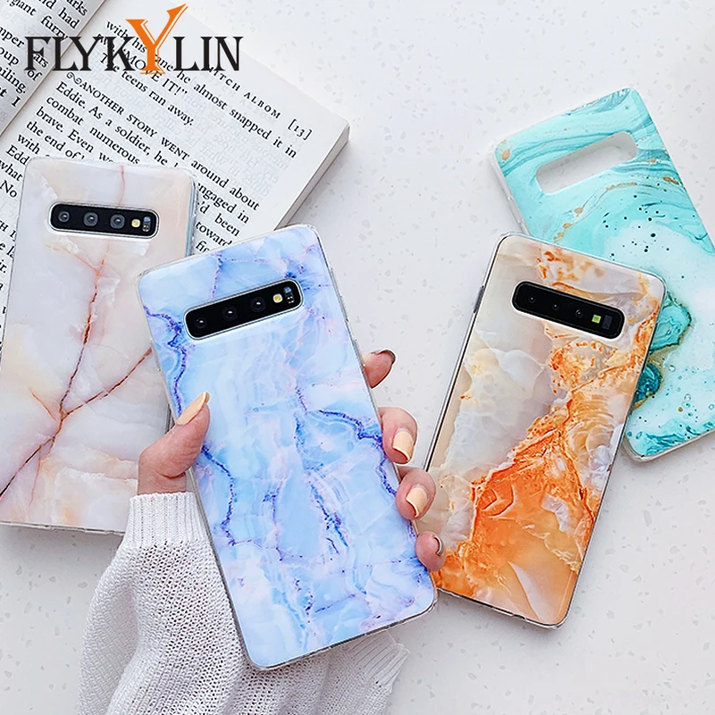 FLYKYLIN мраморный чехол для iPhone 11 Pro Max 2019 задняя крышка samsung Galaxy S10 Plus S10e S9 S8 Note 8 9 на