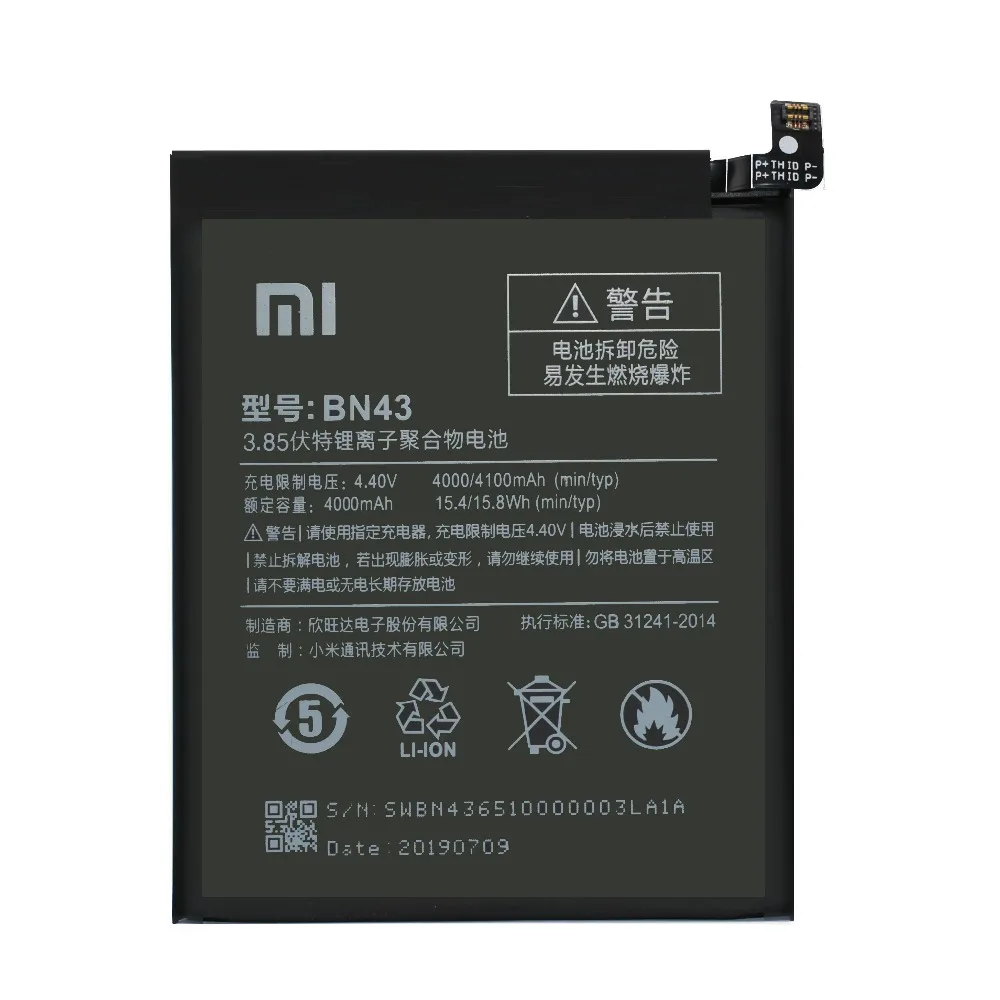 Xiao mi аккумулятор BN43 для Xiao mi Red mi Note 4X Note 4 global Snapdragon 625 Замена 4000 мАч телефонная батарея Akku