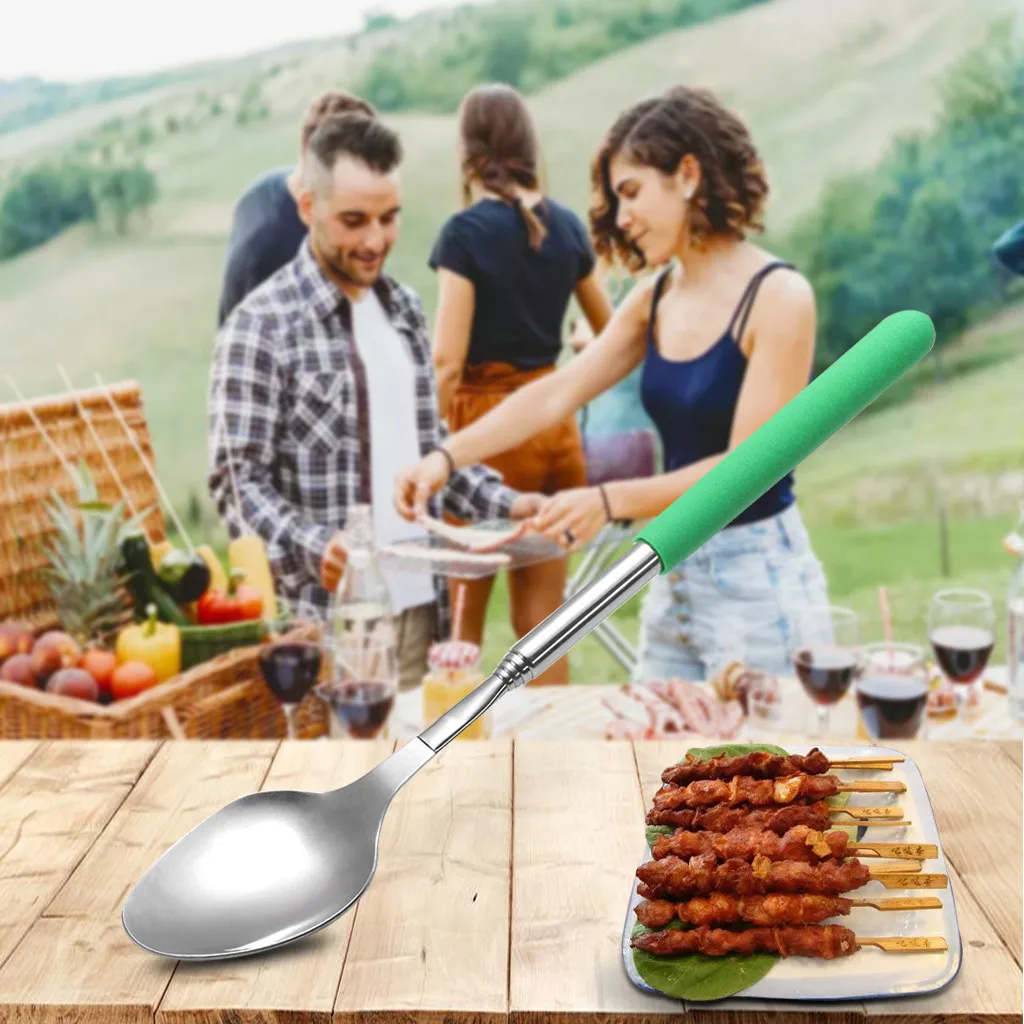 Принадлежности для пикника забавная ложка удлиненная выдвижная дома кухни