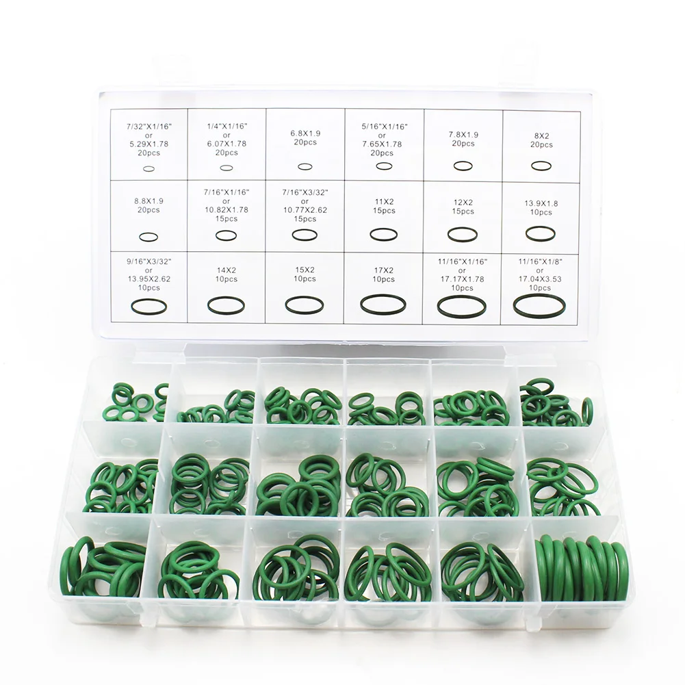 

Car accessories 270Pcs Universal 18 Sizes O-ring Kit Green Metric O ring Seals Nitrile for car trucks