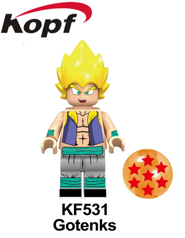 KF531 Without Box Одиночная строительные блоки Dragon Ball серия кирпич Broli Son Goku Torankusu Gogeta фигурки для детской коллекции игрушки KF6098 - Цвет: KF531 Without Box