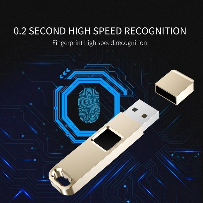USB флеш накопитель с функцией быстрого распознавания отпечатков