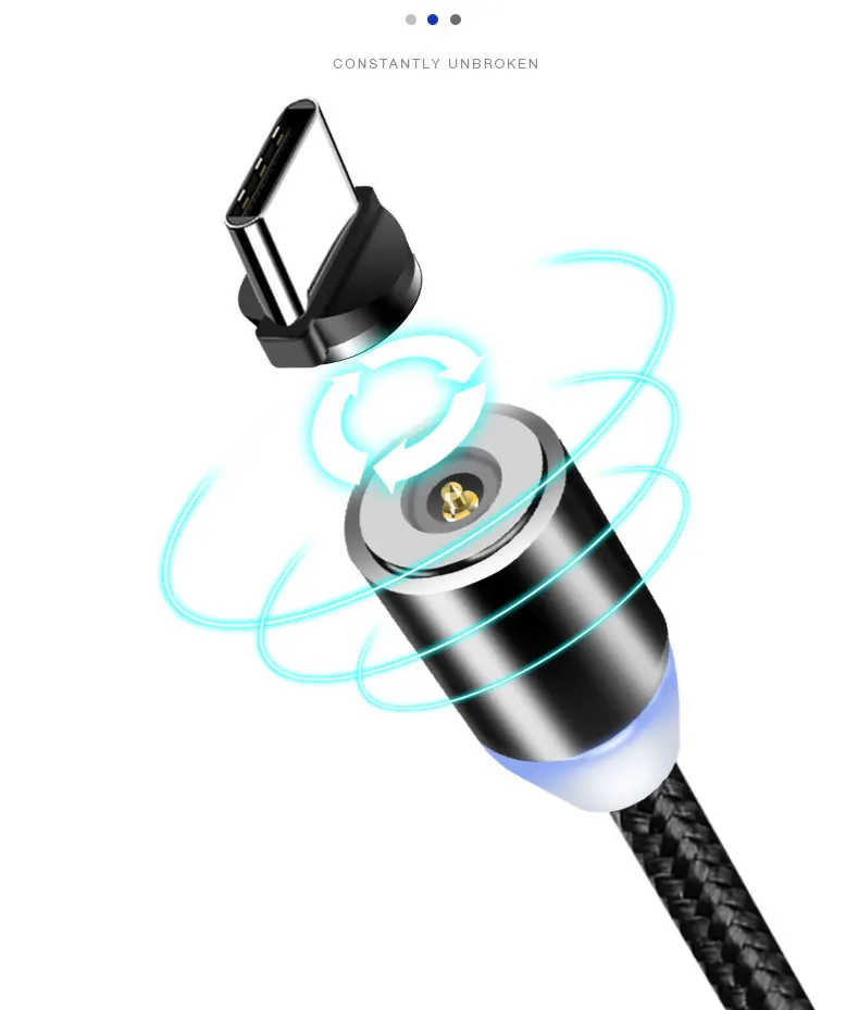 Универсальный Магнитный зарядный кабель LIUTIANFEI с разъемами Micro USB/ USB C/ 8 PIN для