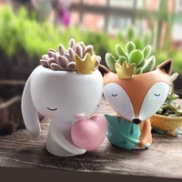fox rabbit bear flowerpot container for home garden office desktop decoration cute animal succulent cactus vase pots