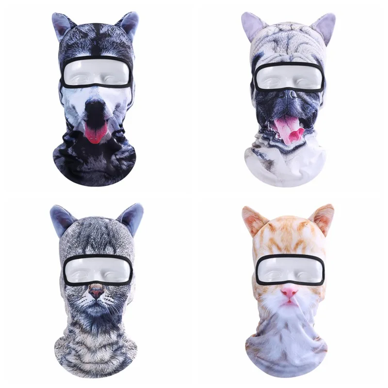 3D животное Балаклава с ушами Открытый полный лицо маска Пылезащитная