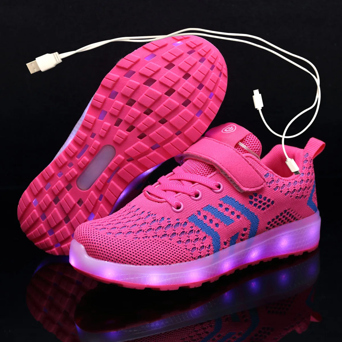 2020 New Kids USB Luminous Sneakers Glowing Children Lights Up Shoes With Led Slippers Girls Illuminated Krasovki Footwear Boys | Детская