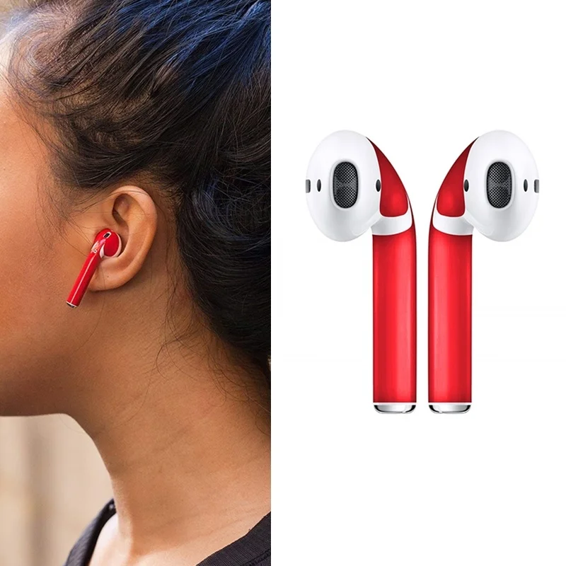 1 пара кожи наклейка протектор для AirPods Skins защитные обертывания пленка кожи наклейка для беспроводных наушников аксессуары 4 цвета