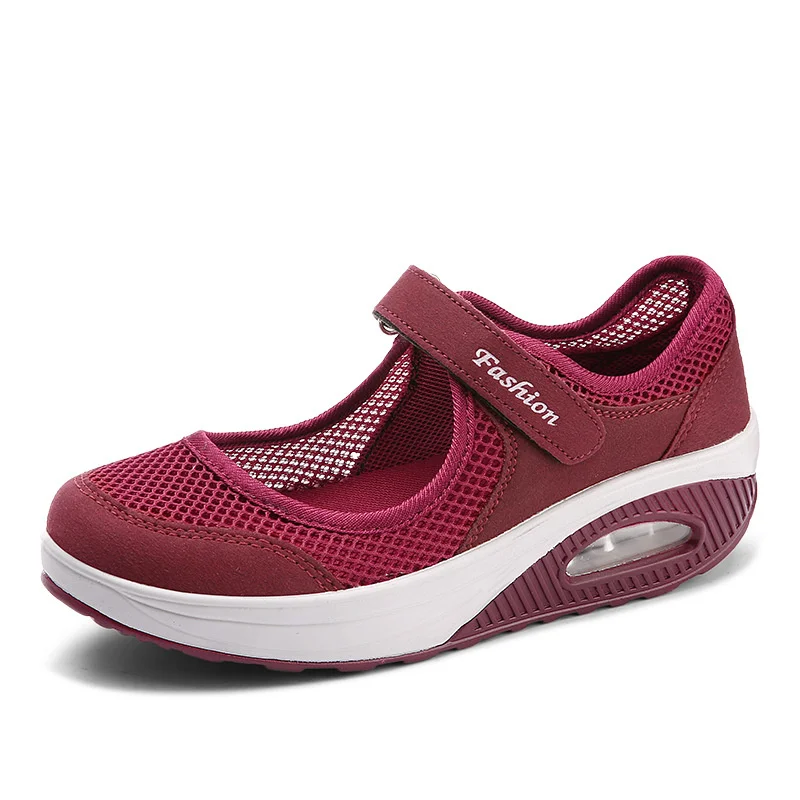 

Zapatillas De Deporte De Malla Para Mujer, Zapatos с большими, 4 цветов, для Caminar, черный, красный и серый