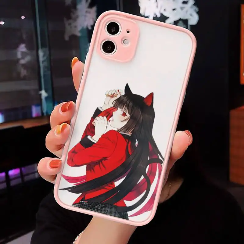 

Kakegurui Jabami Yumeko Phone Case For iPhone 12 11 Mini Pro XR XS Max 7 8 Plus X Matte transparent Pink Back Cover