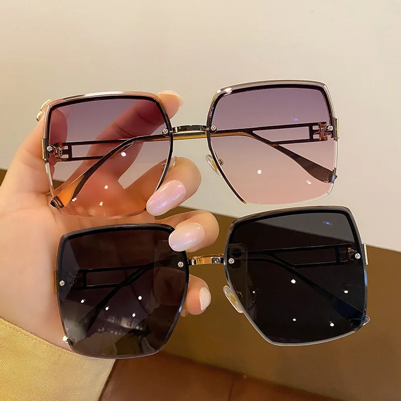 

Солнцезащитные очки женские, квадратные, без оправы, с градиентным зеркальным эффектом, винтажные, 2021