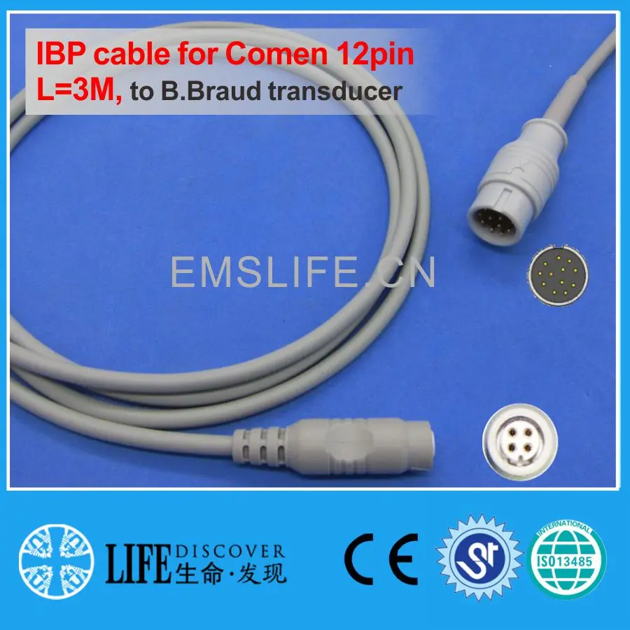 

Comen C60 12pin IBP cable for B.Braud disposable pressure transducer