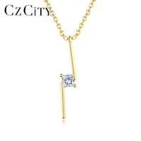 czcity gold color link chain pendant necklace sterling silver square cubic zircon letter z necklace for women christmas gifts