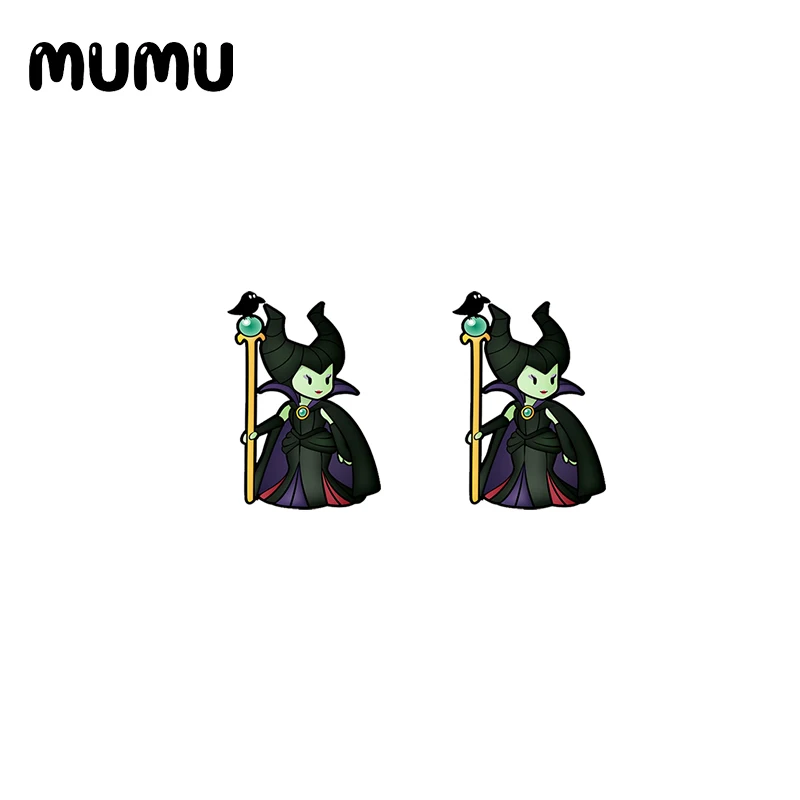 2021 Новый Малефисента серьги-гвоздики с злой Queen эпоксидные украшения смолы