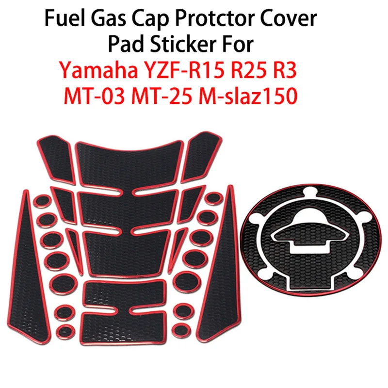 3D Motorcycle Fuel Gas Tank Cap Cover Pad Protector Decals Sticker For YAMAHA YZF-R15 YZF R25 R3 MT 03 MT-25 25 M-slaz150 | Автомобили и