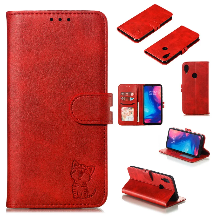 Кожаный чехол книжка с 3d тиснением в виде симпатичного кота для Xiaomi Mi Max 3 9t Xiomi Redmi