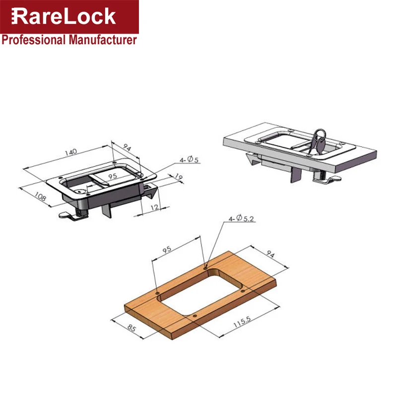 Замок дверной из нержавеющей стали с ключом для грузовика автобуса автомобиля