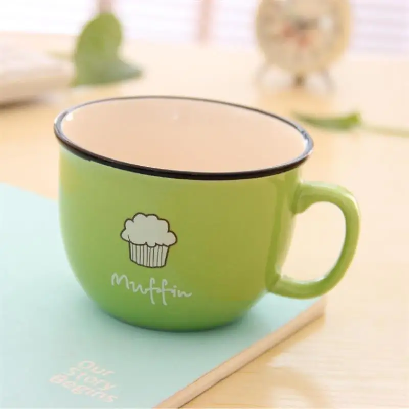 Креативная мультяшная керамическая кружка для кофе чая молока стакана с ручкой