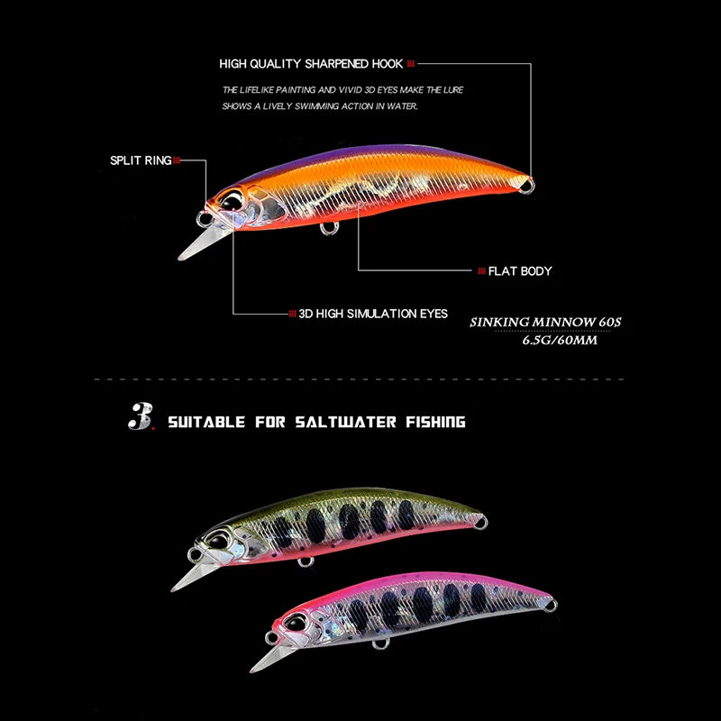 60 мм 6 5 г рыболовная приманка мини Японская плавающая рыболовные снасти приманки