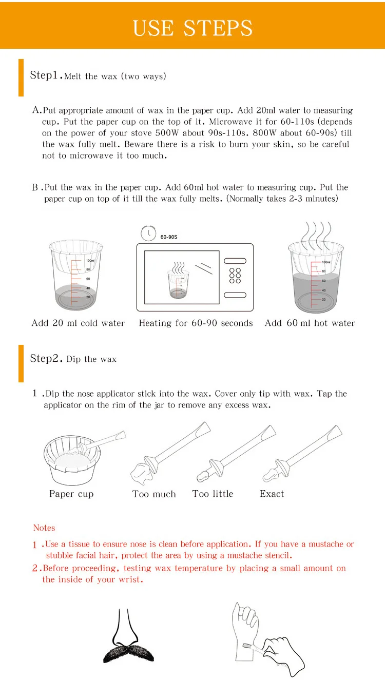 1 комплект воска для удаления волос в носу портативное косметическое средство