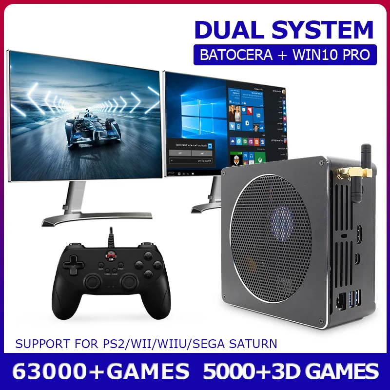 

Super Console PC BOX Retro Video Game Console Dual System with 63000+ Games Emulators For Sega Staurn/PS2/WII/WIIU/N64/PS3/PSP