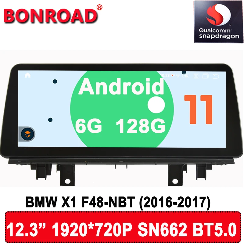 Новое поступление Автомобильный мультимедийный плеер Android 11 Snapdragon 662 для BMW X1 F48 2016