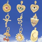 Кулон Луна, змея, сглаза, голубой глаз, подвеска, ожерелье, Золотые Подвески для изготовления ювелирных изделий для женщин, сделай сам, с фруктами, медь, инкрустированный цирконием 2021