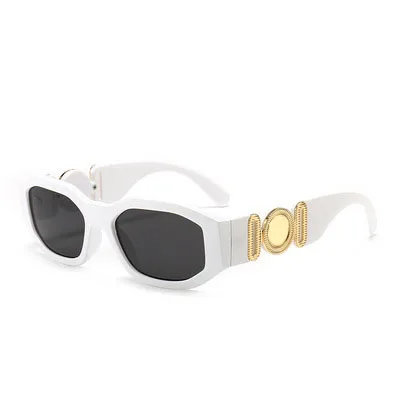 Gafas de sol de moda para parejas, lentes de sol con personalidad, cabeza decorativa, caja pequeña Irregular, tendencia europea y americana, 2021