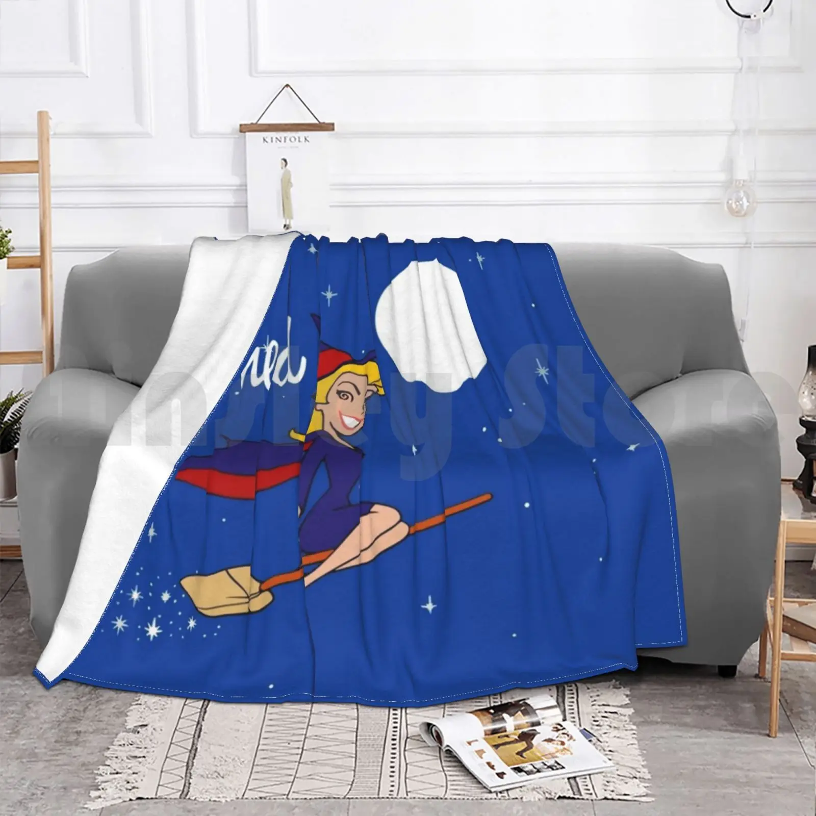 Одеяло Bewitched 60-х годов в стиле ретро для дивана-кровати путешествий мультфильм