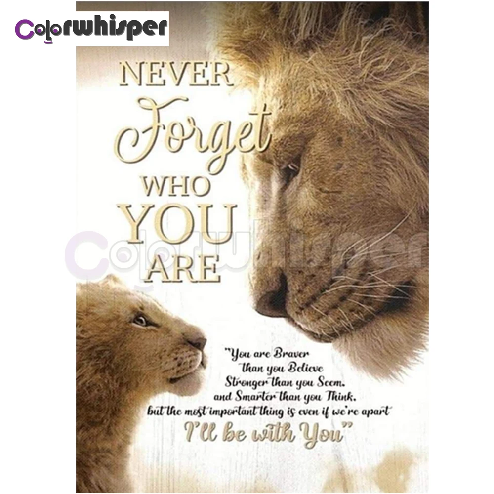 

Алмазная живопись Z1810, полноразмерная/круглая Алмазная вышивка с буквами, с изображением Льва, 5D Вышивка крестиком, мозаика