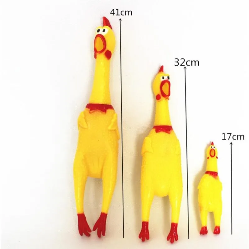 

New 17CM Dog Toys Yellow Screaming Rubber Chicken Pet Squeaker Chew Gift puppy dog toys for small dogs
