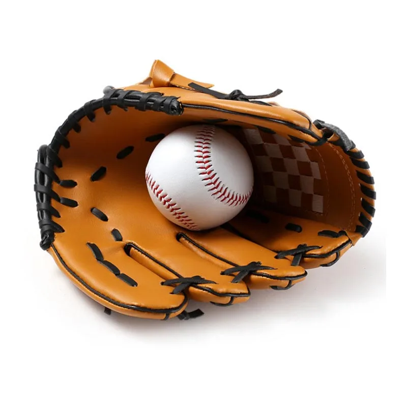 10.5/11.5/12.5 Inch PVC Leather Baseball Glove Outdoor Sports Accessories Left Hand Brown/black/blue Softball Protection Unisex | Спорт и